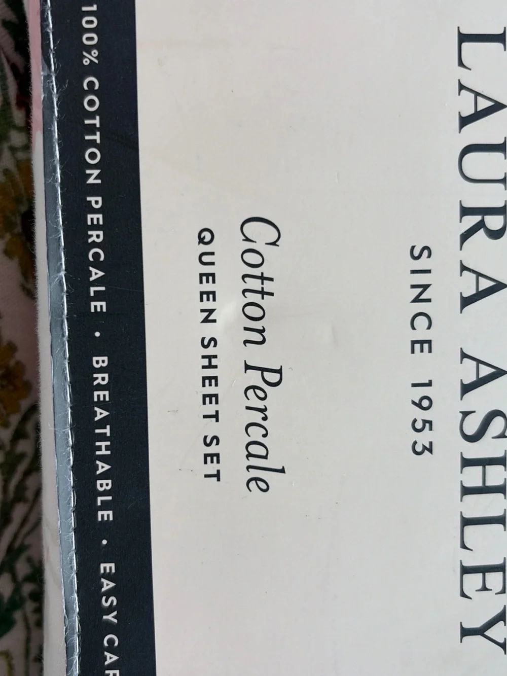 Laura Ashley Floral Cotton Percale Sheet Set in Pink and Green